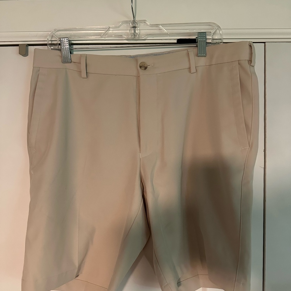 Peter Millar Tan Flat Front Shorts